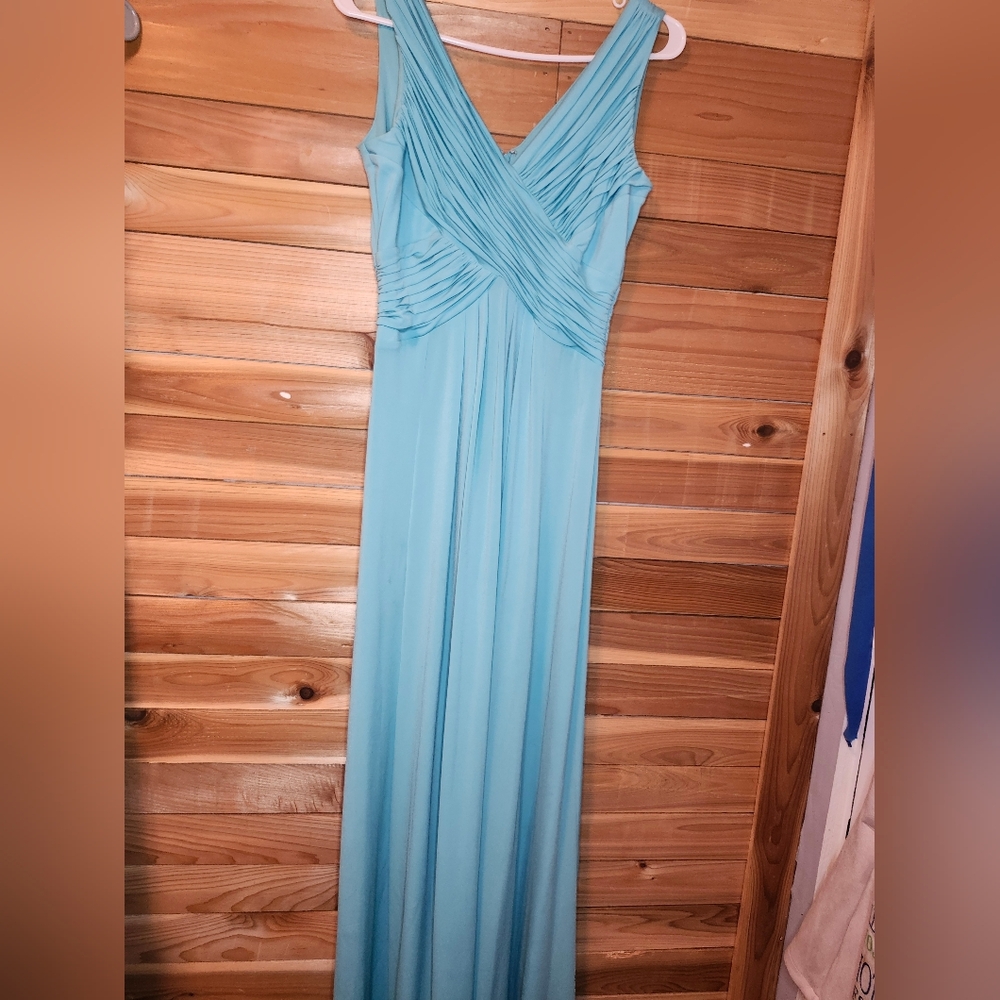 Signature by Sangria Aqua Maxi Dress Size 6
